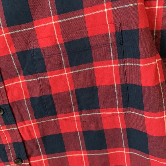 Goodfellow & Co. Mens Ripe Red Plaid Flannel Shirt - Picture 6 of 10